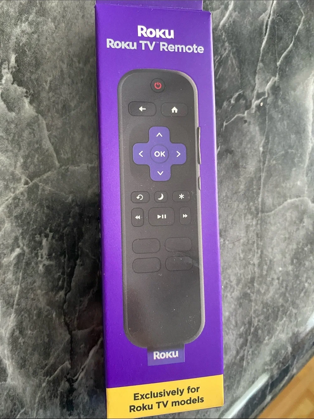 Roku TV Remote in Purple and Black - Roku Brand